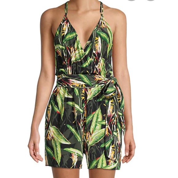 BCBGMAXAZRIA Tropical Print Romper - Picture 3 of 11